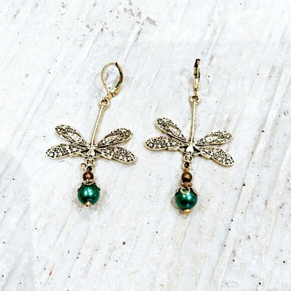 Free People Jewelry - gold dragonfly earrings A96
